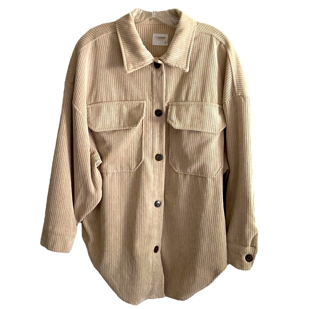 Ci Sono Outerwear Men’s Cream Corduroy Button Down Shirt Size Small